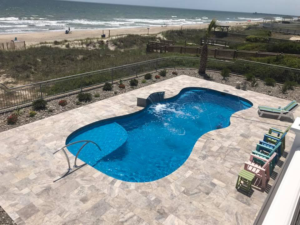 Copano Pools and Spas close-up of the smooth, non-abrasive pool surface